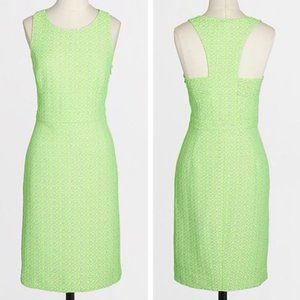 J. Crew Racerback Bright Green Cocktail Dress, Size 4